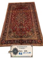 Master-Crafted Kashan Medallion Rug – Kork Wool | Hand-Knotted Persian Carpet (Item 46)