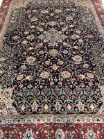 Grand Sarouk-Kashan Rug – Midnight Navy Floral Masterpiece | Hand-Knotted Wool (Item 57) - Image 6