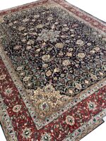 Grand Sarouk-Kashan Rug – Midnight Navy Floral Masterpiece | Hand-Knotted Wool (Item 57) - Image 4
