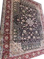 Grand Sarouk-Kashan Rug – Midnight Navy Floral Masterpiece | Hand-Knotted Wool (Item 57) - Image 3