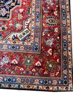 Heriz-Style Geometric Medallion Rug – Navy & Crimson Statement Carpet | Hand-Knotted (Item 05) - Image 3