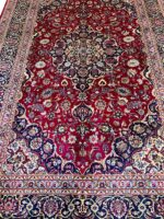Handwoven Kashan Oriental Rug – Crimson Medallion Wool Carpet | Item 10 - Image 5
