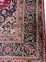 Handwoven Kashan Oriental Rug – Crimson Medallion Wool Carpet | Item 10 - Image 2