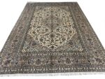 Item 71: Fine Hand-Knotted Persian Kashan Rug – Ivory & Slate Blue Elegance