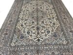Item 71: Fine Hand-Knotted Persian Kashan Rug – Ivory & Slate Blue Elegance - Image 3