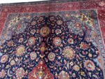 Item 73: Fine Hand-Knotted Sarouk Kashan Area Rug – Timeless Elegance in Navy & Crimson - Image 6