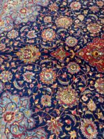 Item 73: Fine Hand-Knotted Sarouk Kashan Area Rug – Timeless Elegance in Navy & Crimson - Image 5