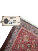 Item 73: Fine Hand-Knotted Sarouk Kashan Area Rug – Timeless Elegance in Navy & Crimson - Image 2