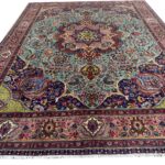 Item 80: Rare Turquoise Masterpiece – Fine Handwoven Tabriz Persian Carpet