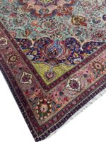 Item 80: Rare Turquoise Masterpiece – Fine Handwoven Tabriz Persian Carpet - Image 5