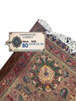 Item 80: Rare Turquoise Masterpiece – Fine Handwoven Tabriz Persian Carpet - Image 2