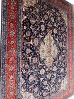 Fine Hand-Knotted Sarouk Persian Carpet – Diamond Medallion Floral Rug (Item 110) - Image 6