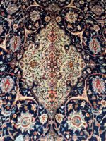 Fine Hand-Knotted Sarouk Persian Carpet – Diamond Medallion Floral Rug (Item 110) - Image 4