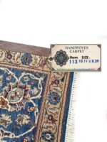 Handwoven Oriental Medallion Carpet – Royal Blue Starburst Isfahan Style Rug (Item 113) - Image 2