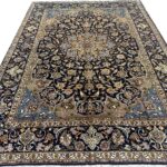 Handwoven Kashan Persian Carpet – Cool Tone Shah Abbasi Medallion Rug (Item 97)