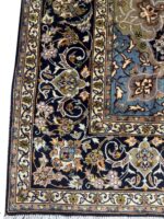 Handwoven Kashan Persian Carpet – Cool Tone Shah Abbasi Medallion Rug (Item 97) - Image 4