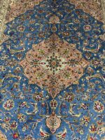 Handwoven Persian Carpet – Royal Turquoise & Dusty Rose Medallion Rug (Item 99) - Image 6
