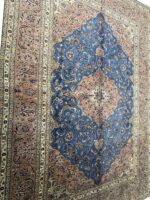 Handwoven Persian Carpet – Royal Turquoise & Dusty Rose Medallion Rug (Item 99) - Image 4