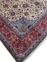 Signed Masterpiece Sarouk Persian Carpet – Ivory Field & Imperial Red Medallion Rug (Item 100) - Image 3