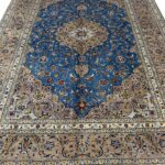 Exquisite Turquoise Kashan Handwoven Carpet – Classic Medallion Luxury Rug (Item 101)