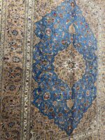 Exquisite Turquoise Kashan Handwoven Carpet – Classic Medallion Luxury Rug (Item 101) - Image 6