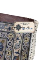 Exquisite Turquoise Kashan Handwoven Carpet – Classic Medallion Luxury Rug (Item 101) - Image 2
