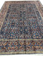 Fine Hand-Knotted Kashmar Persian Rug – Architectural Geometric Lattice Carpet (Item 106)