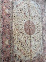 Fine Hand-Knotted Tabriz Silk-Highlighted Persian Carpet – Royal Shahi Medallion Rug (Item 107) - Image 7