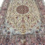 Fine Hand-Knotted Tabriz Silk-Highlighted Persian Carpet – Royal Shahi Medallion Rug (Item 107)