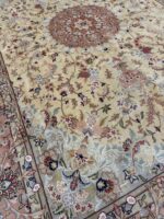Fine Hand-Knotted Tabriz Silk-Highlighted Persian Carpet – Royal Shahi Medallion Rug (Item 107) - Image 6