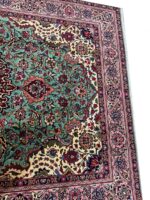 Authentic Persian Kashan Kork Wool Handwoven Carpet – Turquoise Medallion Rug – Item 137 - Image 6