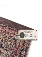Authentic Persian Kashan Kork Wool Handwoven Carpet – Turquoise Medallion Rug – Item 137 - Image 8