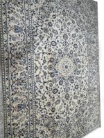 Palatial Handwoven Persian Kashan Carpet – Ivory & Royal Blue – Item #138 - Image 7