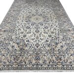 Palatial Handwoven Persian Kashan Carpet – Ivory & Royal Blue – Item #138