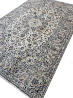 Palatial Handwoven Persian Kashan Carpet – Ivory & Royal Blue – Item #138 - Image 6