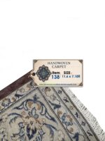 Palatial Handwoven Persian Kashan Carpet – Ivory & Royal Blue – Item #138 - Image 2