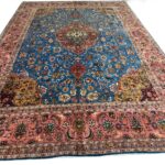 Masterpiece Handwoven Tabriz Rug (Rare Turquoise & Rose Palette) – Item #146