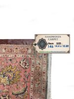 Masterpiece Handwoven Tabriz Rug (Rare Turquoise & Rose Palette) – Item #146 - Image 2