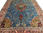 Masterpiece Handwoven Tabriz Rug (Rare Turquoise & Rose Palette) – Item #146 - Image 3