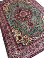 Magnificent Handwoven Persian Design Rug (Emerald & Rose Medallion) – Item #135 - Image 8