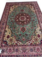 Magnificent Handwoven Persian Design Rug (Emerald & Rose Medallion) – Item #135 - Image 2