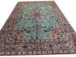 Handwoven Persian Tabriz Rug (50 Raj Turquoise Medallion) – Item #152