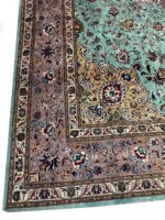 Handwoven Persian Tabriz Rug (50 Raj Turquoise Medallion) – Item #152 - Image 5