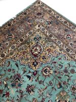 Handwoven Persian Tabriz Rug (50 Raj Turquoise Medallion) – Item #152 - Image 2
