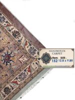 Handwoven Persian Tabriz Rug (50 Raj Turquoise Medallion) – Item #152 - Image 7
