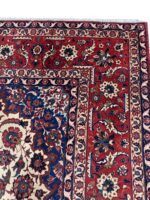Handwoven Persian Isfahan Rug (Ivory & Royal Red Medallion) – Item #153 - Image 10