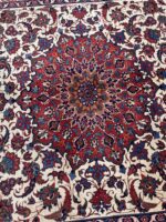 Handwoven Persian Isfahan Rug (Ivory & Royal Red Medallion) – Item #153 - Image 8