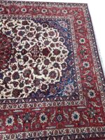 Handwoven Persian Isfahan Rug (Ivory & Royal Red Medallion) – Item #153 - Image 7