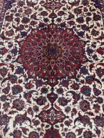 Handwoven Persian Isfahan Rug (Ivory & Royal Red Medallion) – Item #153 - Image 4