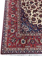 Handwoven Persian Isfahan Rug (Ivory & Royal Red Medallion) – Item #153 - Image 3